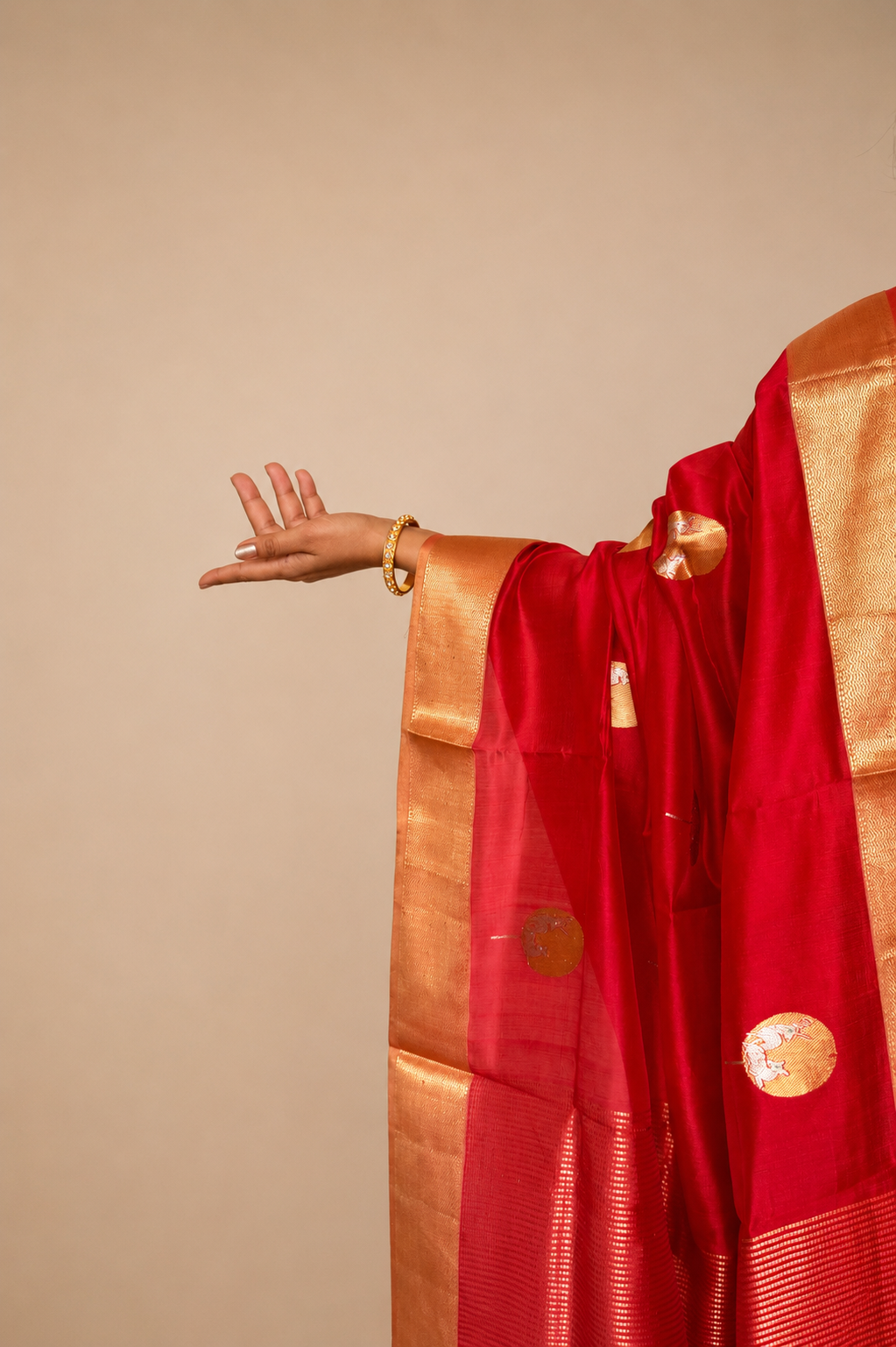 Jewel Red Chanderi Silk Saree
