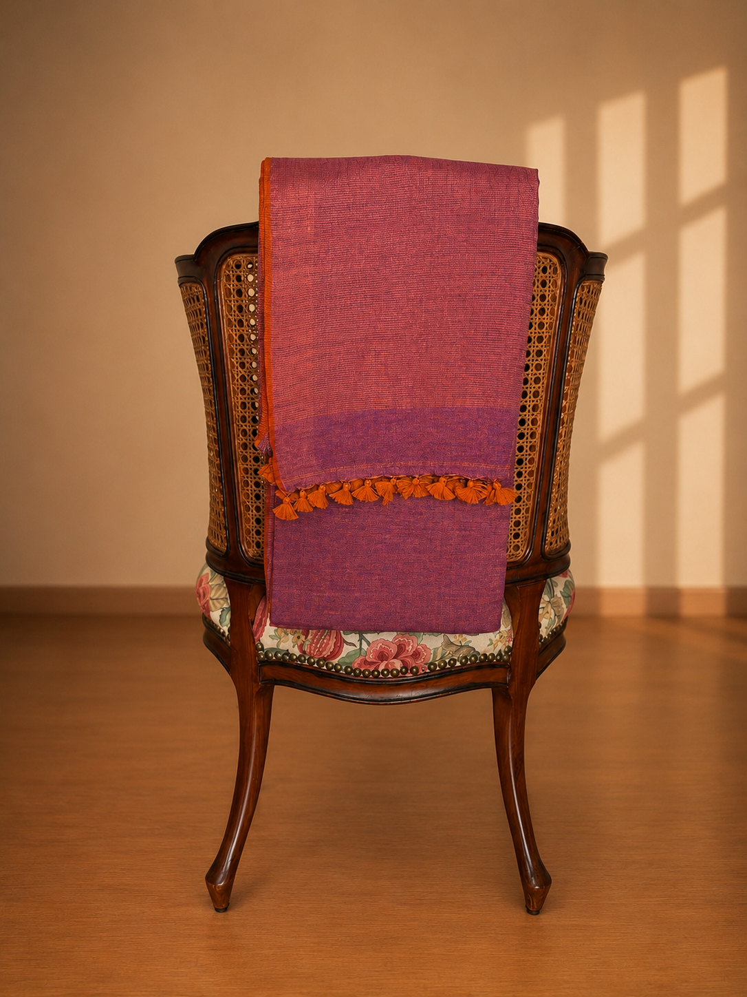 Purple and Copper Linen Tissue Saree