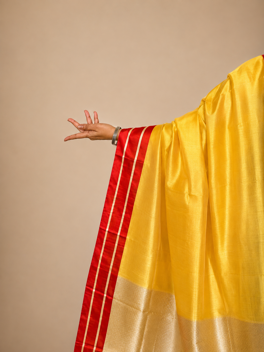 Haldi Kumkum Chanderi Mashru Silk Saree