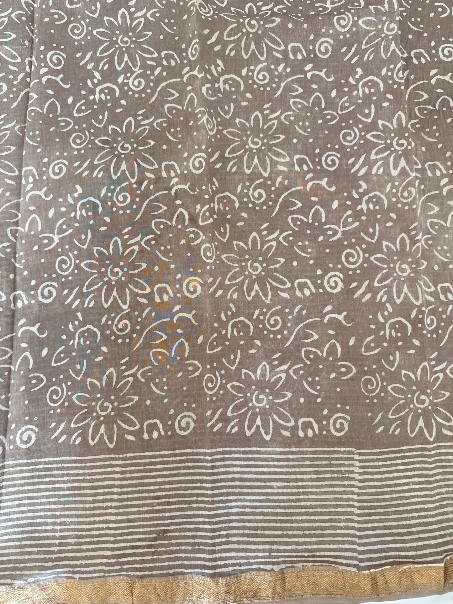 Slate Grey Shibori Cotton Silk Saree