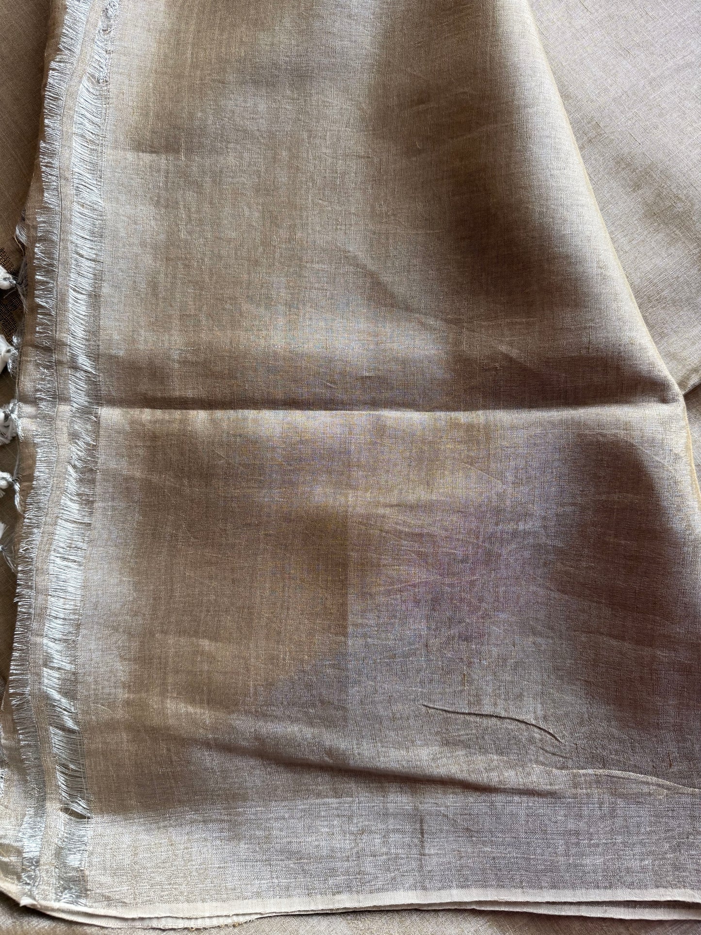 Silver Linen Tissue Jamdani Saree
