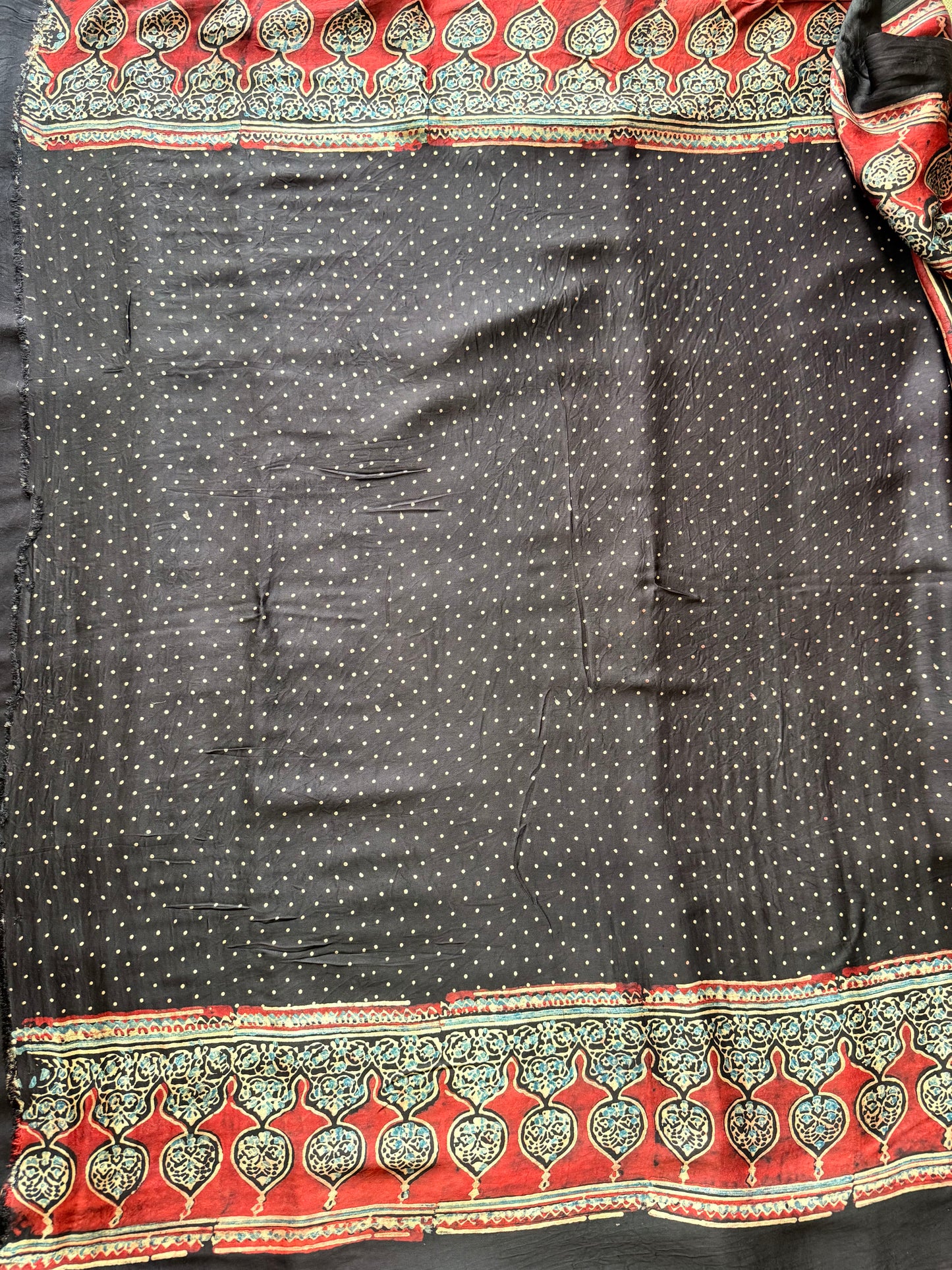 Striped Symphony Ajrakh Modal Silk Saree