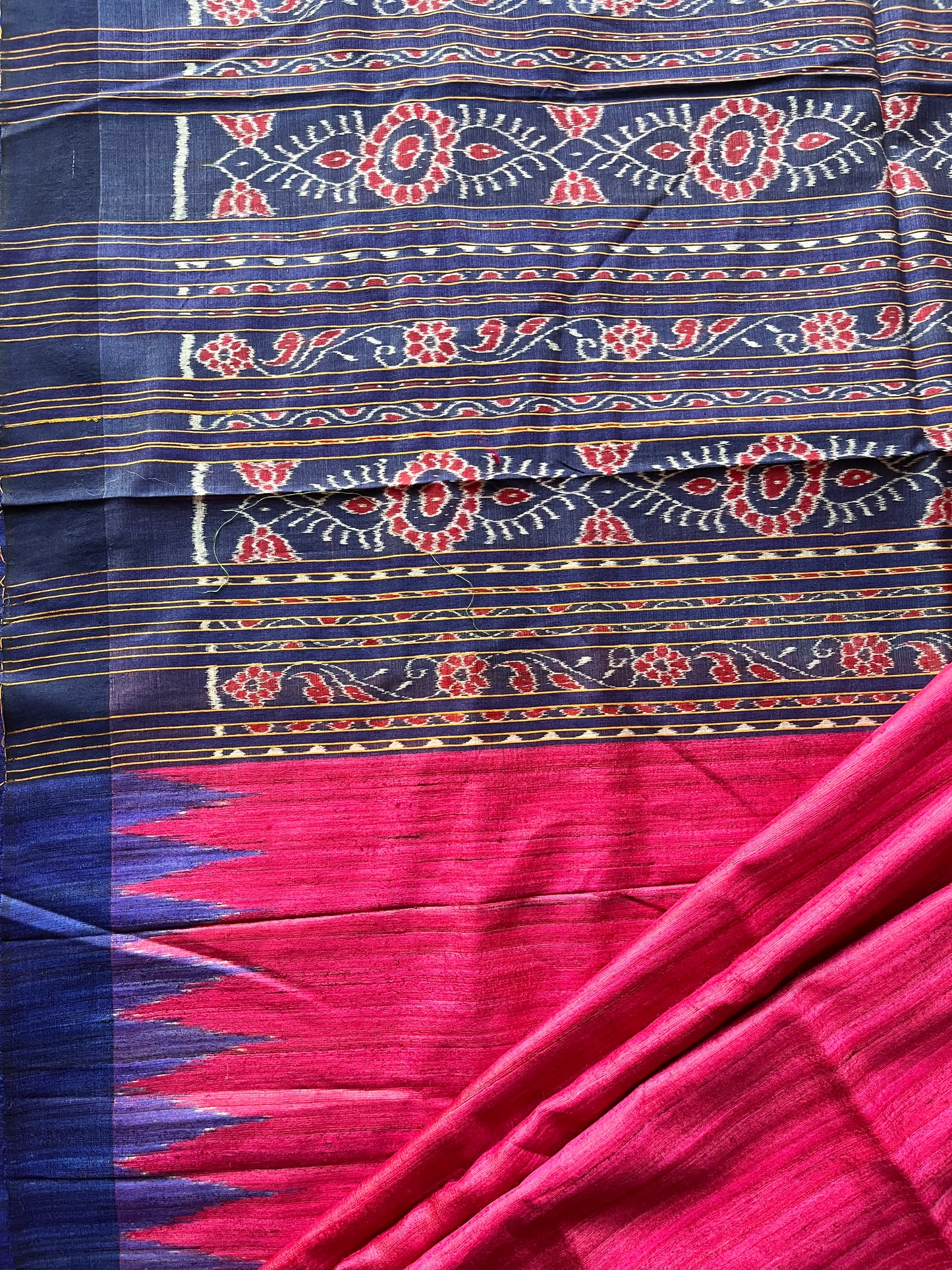 Pink and Blue Gopalpur Tussar Saree