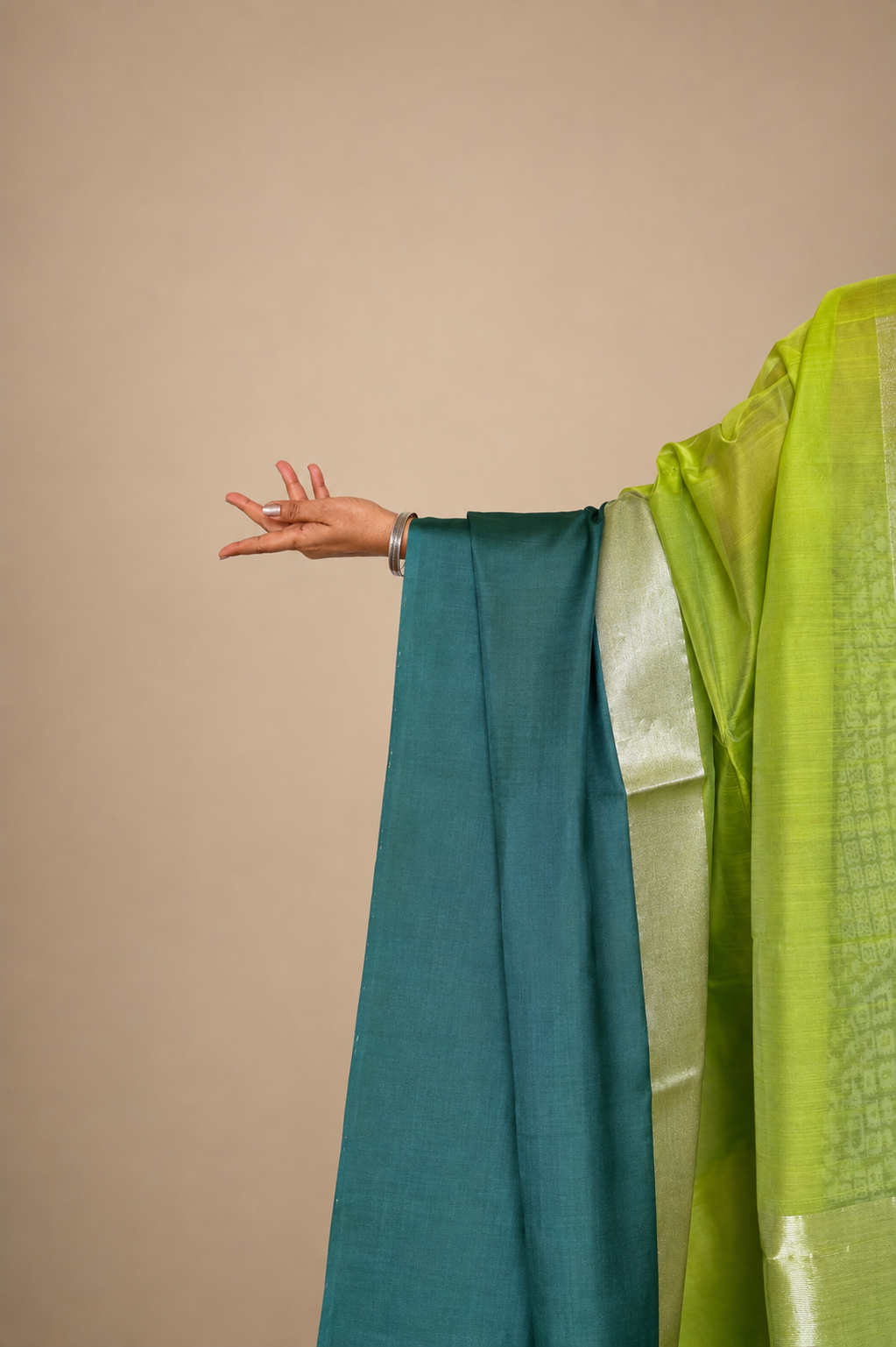 Shades of Green Mashru Silk Saree