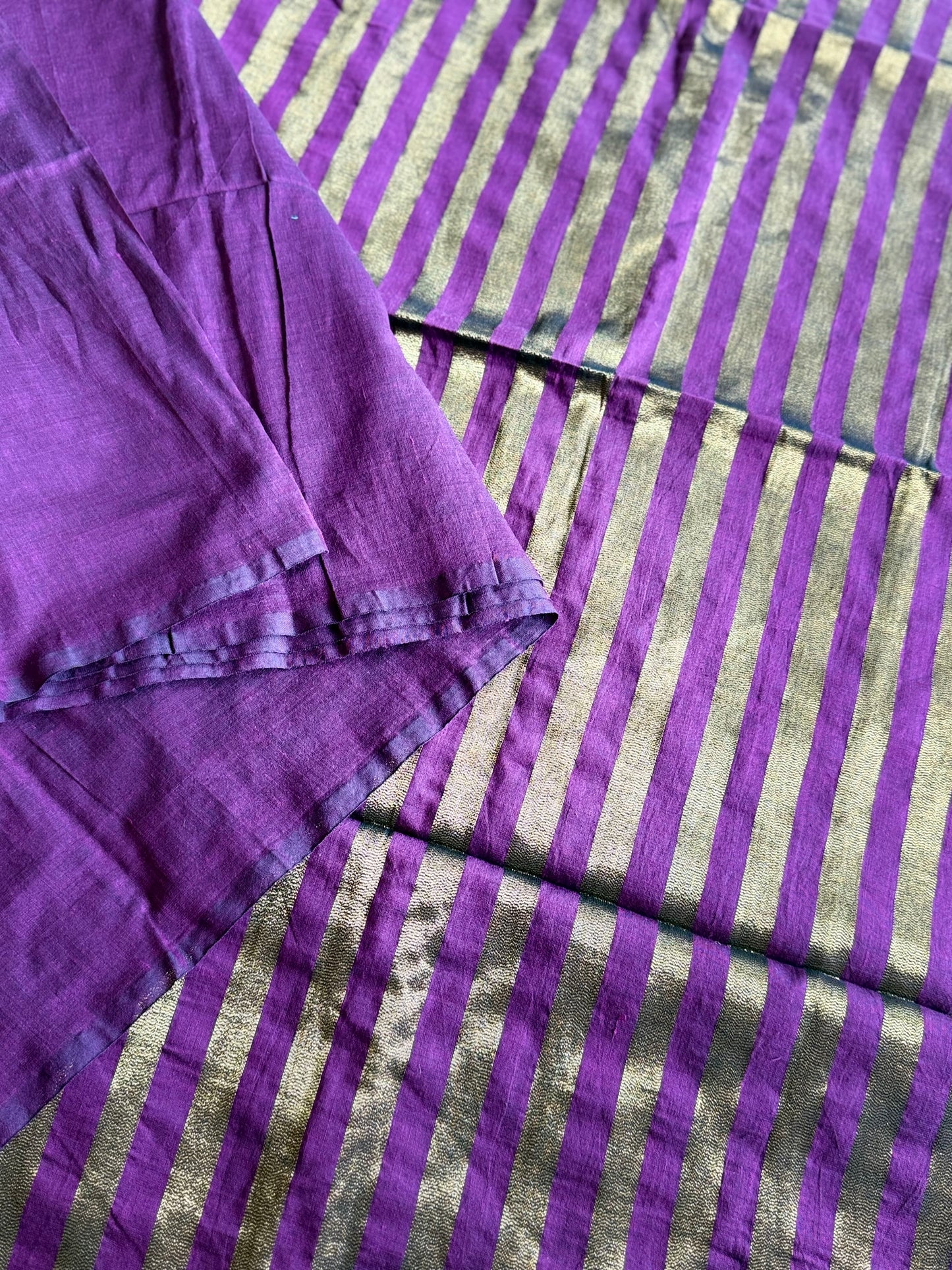 Plum Purple Khadi Cotton Saree