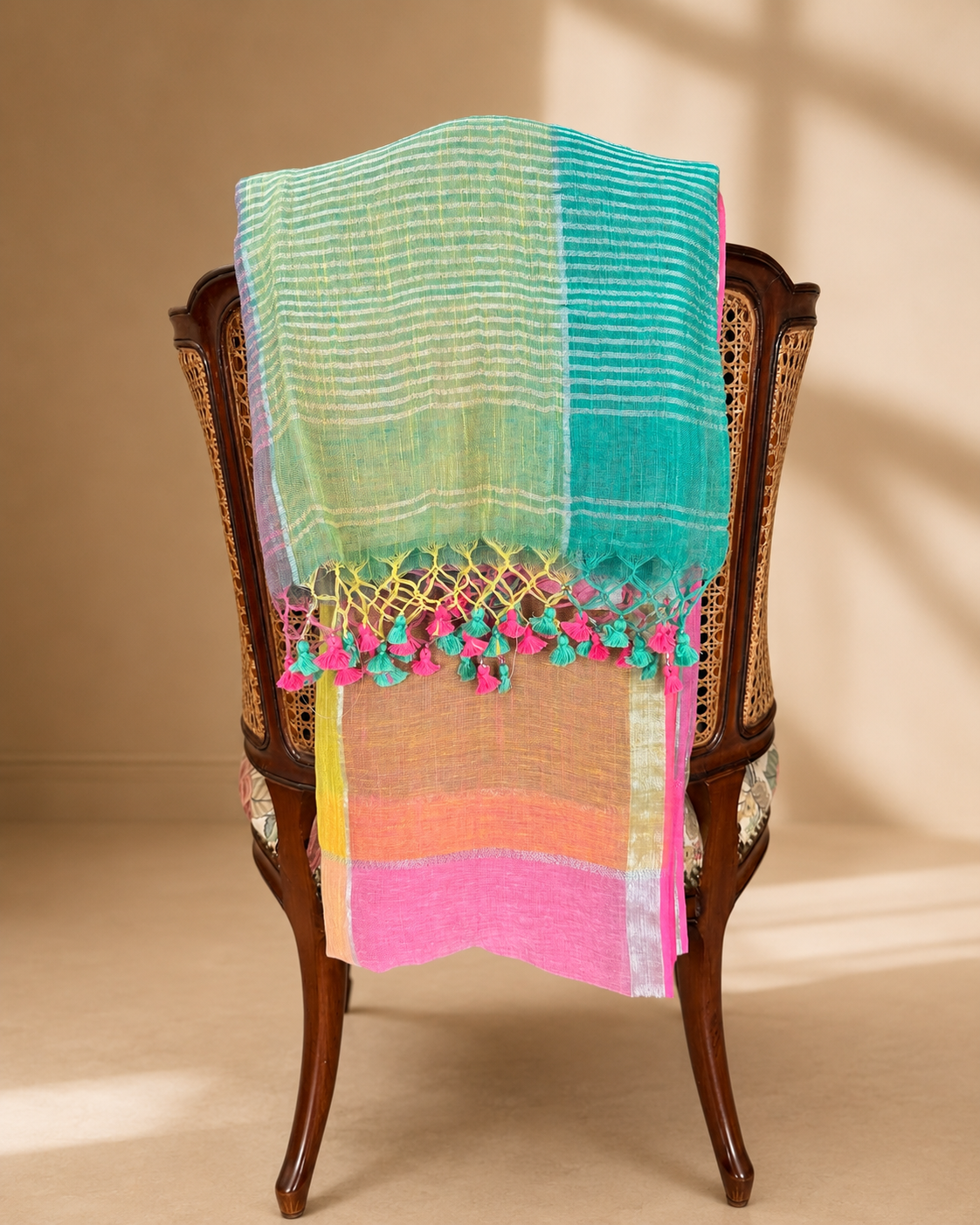 Summer Sorbet Linen Check Saree