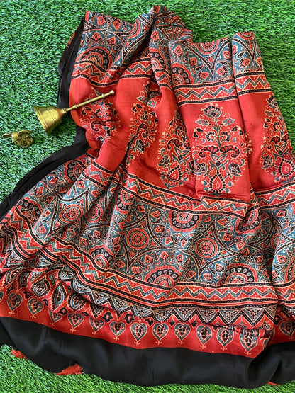 Modal Silk Ajrakh - Red