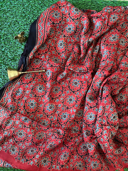 Modal Silk Ajrakh - Red