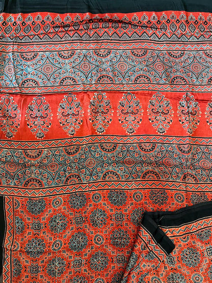 Modal Silk Ajrakh - Red