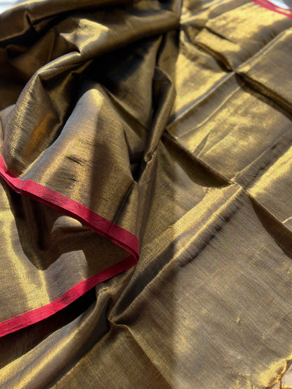 Shimmering Gold Cotton Zari Saree