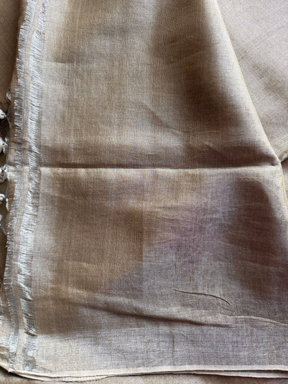 Silver Linen Tissue Jamdani Saree