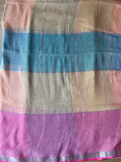 Summer Sorbet Linen Check Saree
