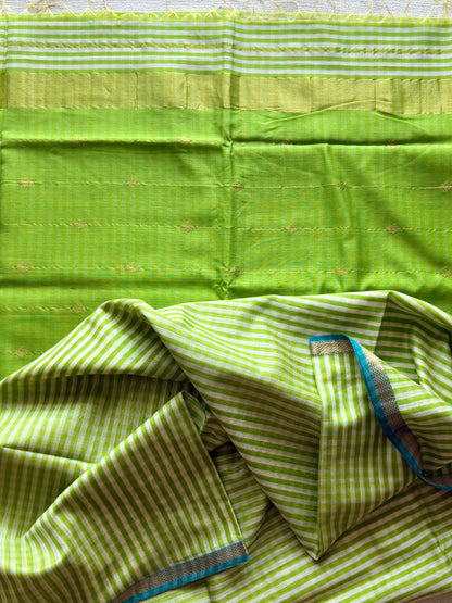 Grass Green Checks Maheshwari