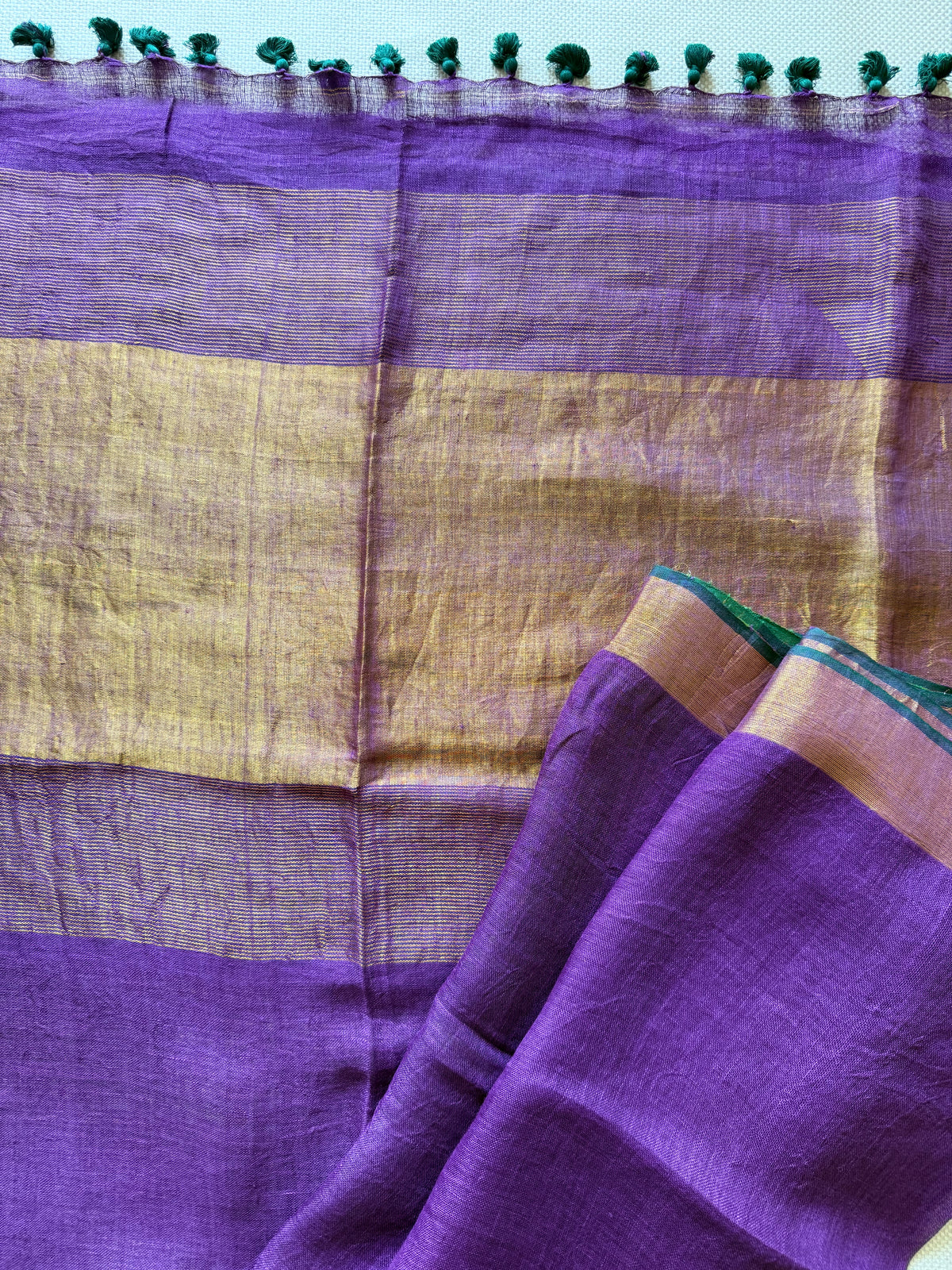 Royal Purple & Green Linen