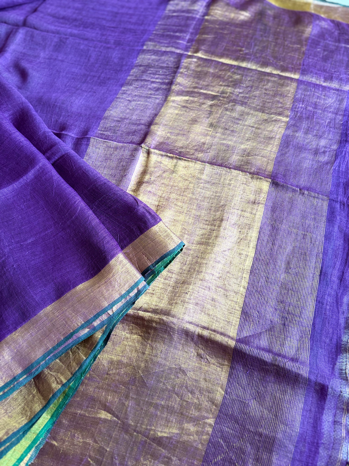 Royal Purple & Green Linen