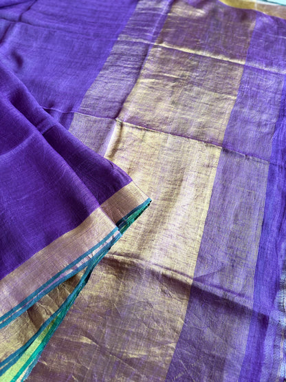 Royal Purple & Green Linen