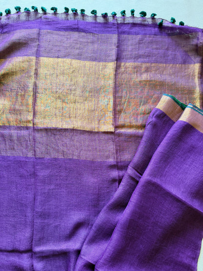 Royal Purple & Green Linen