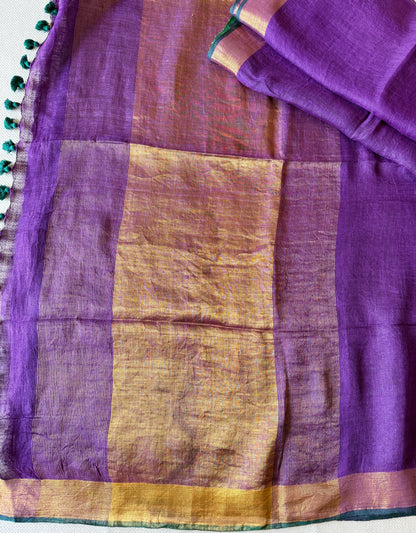 Royal Purple & Green Linen