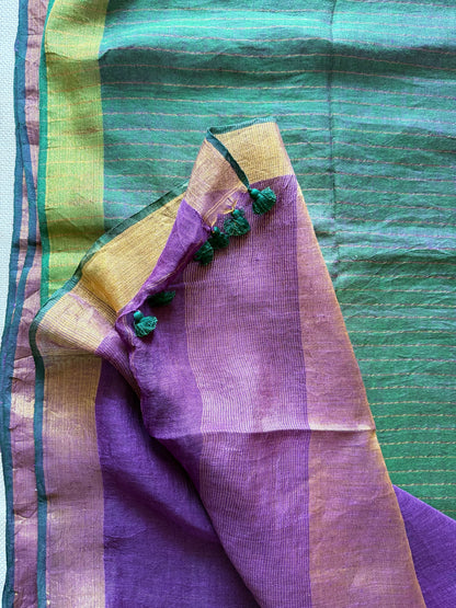 Royal Purple & Green Linen