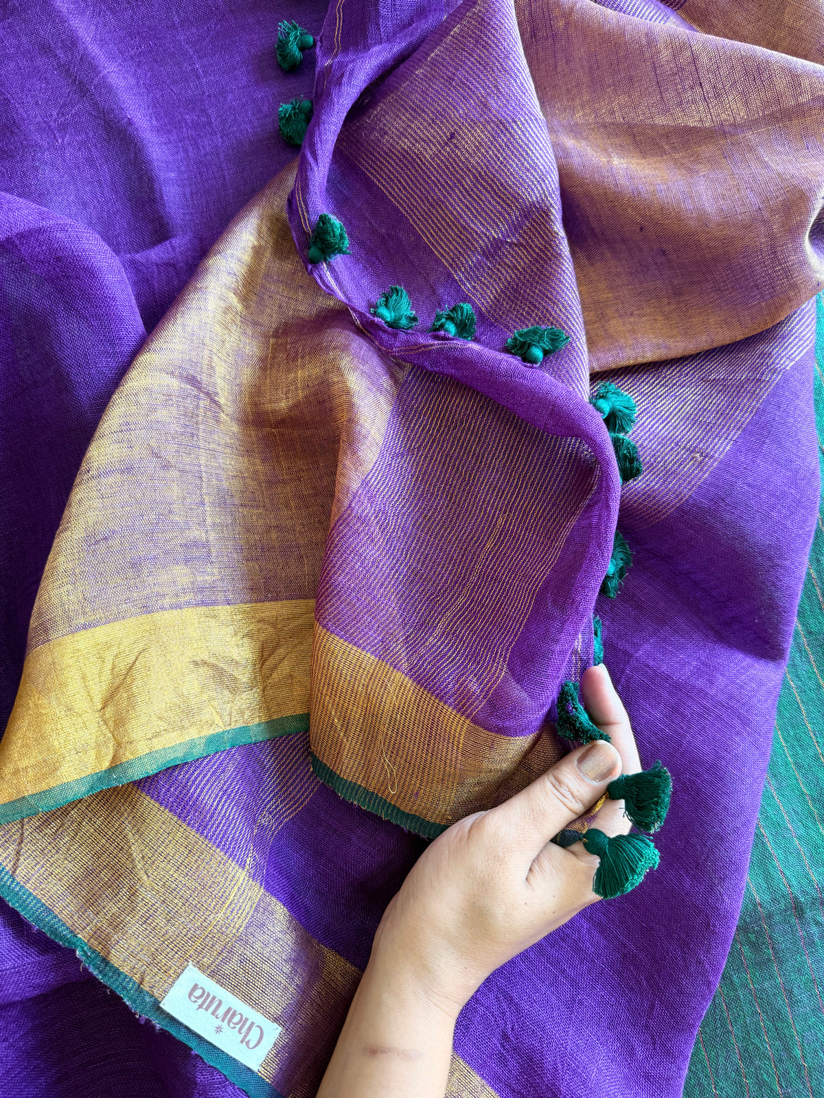 Royal Purple & Green Linen