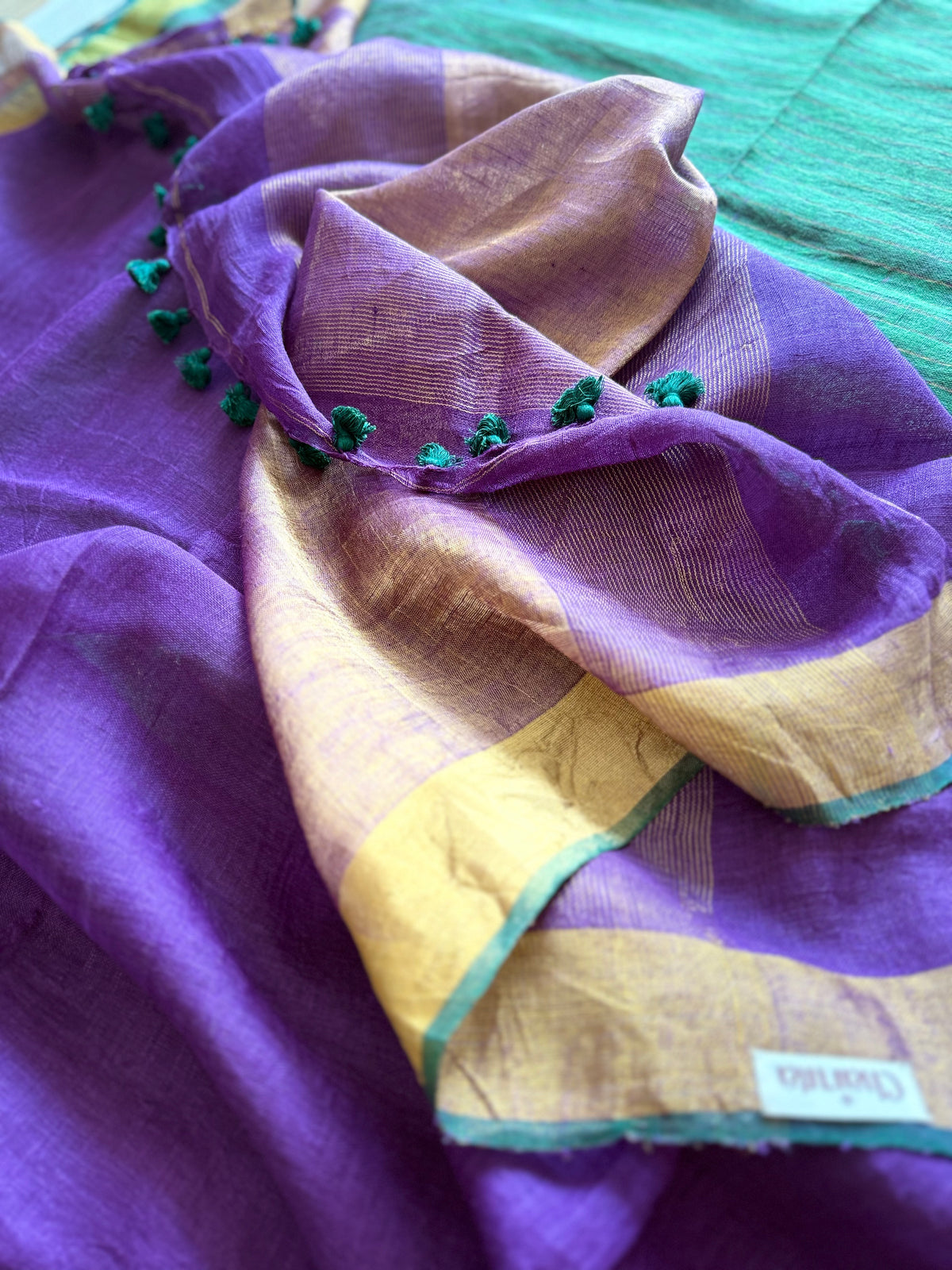 Royal Purple & Green Linen