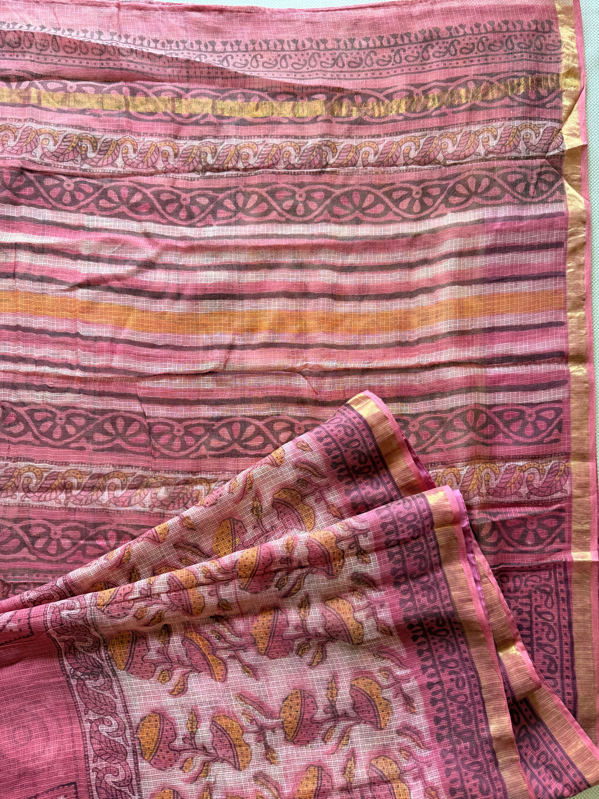 Salmon Pink Bagru Kota Doriya