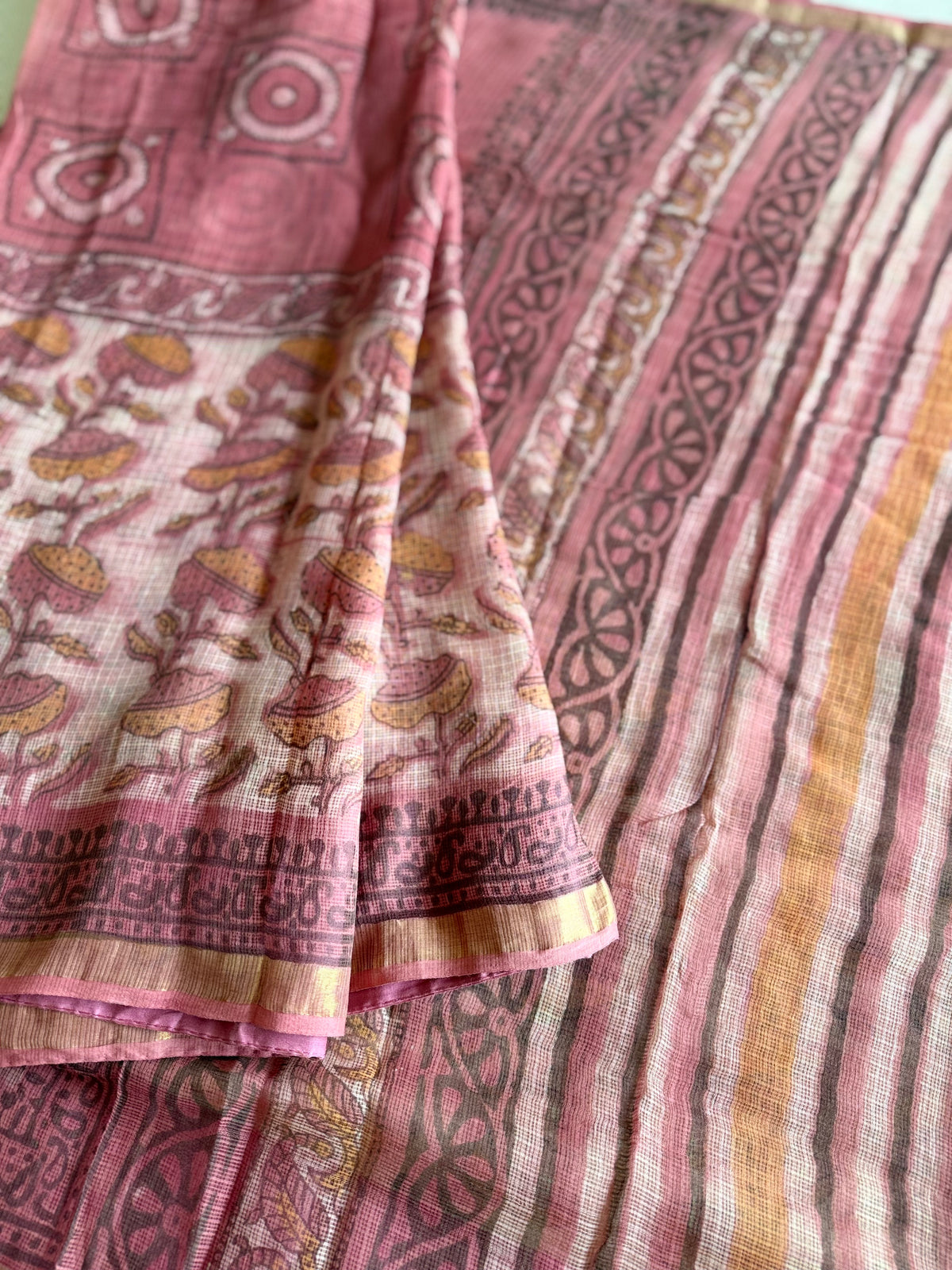 Salmon Pink Bagru Kota Doriya