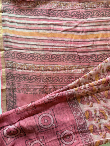 Salmon Pink Bagru Kota Doriya
