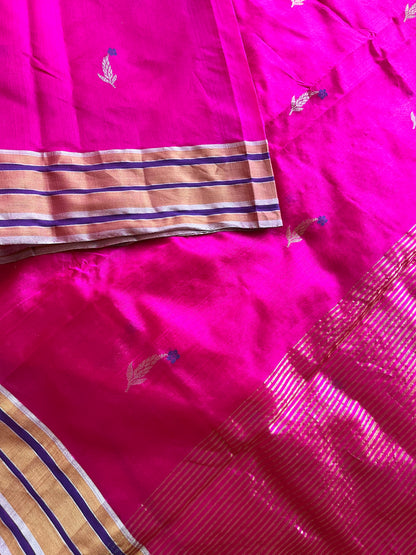 Vibrant Fuchsia Chanderi Saree