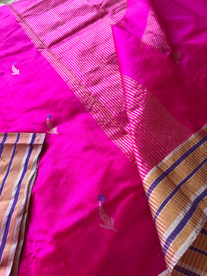 Vibrant Fuchsia Chanderi Saree