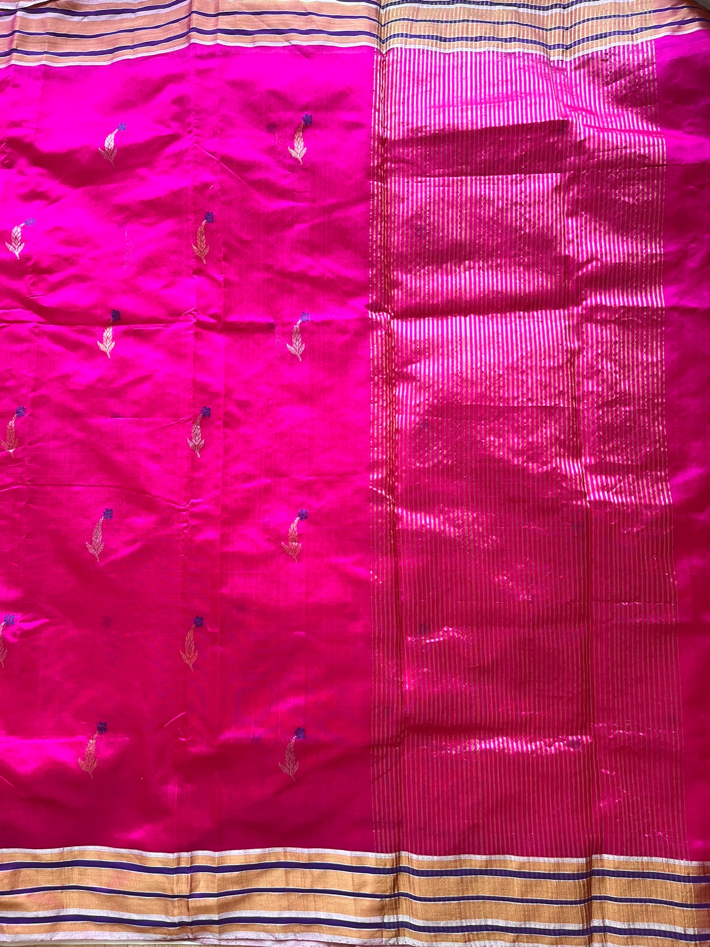 Vibrant Fuchsia Chanderi Saree