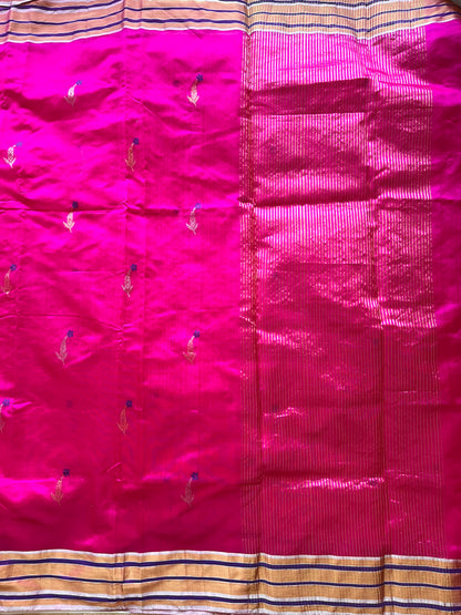 Vibrant Fuchsia Chanderi Saree