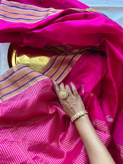 Vibrant Fuchsia Chanderi Saree