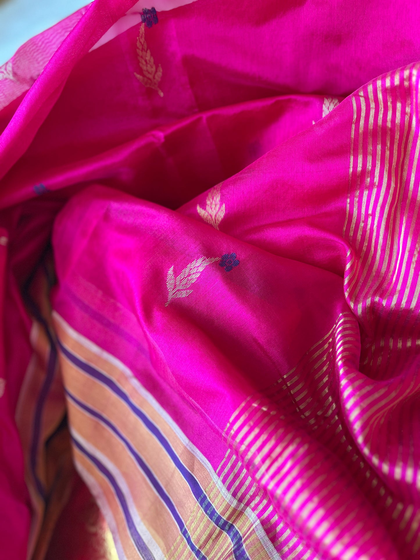 Vibrant Fuchsia Chanderi Saree