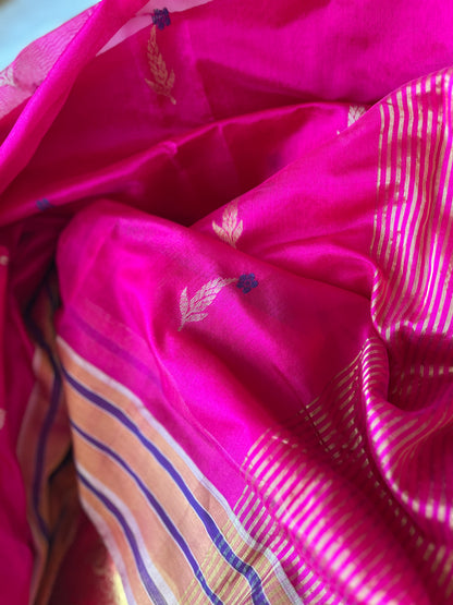 Vibrant Fuchsia Chanderi Saree