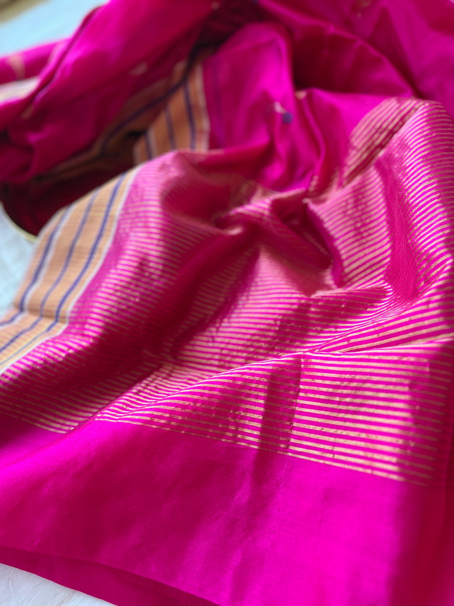 Vibrant Fuchsia Chanderi Saree
