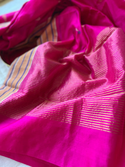 Vibrant Fuchsia Chanderi Saree