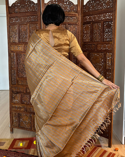 Chandi Sona Striped Chanderi Tissue Saree