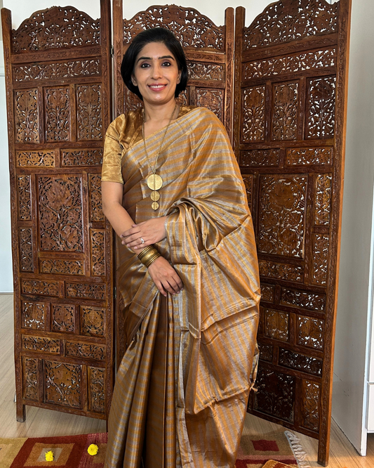 Chandi Sona Striped Chanderi Tissue Saree