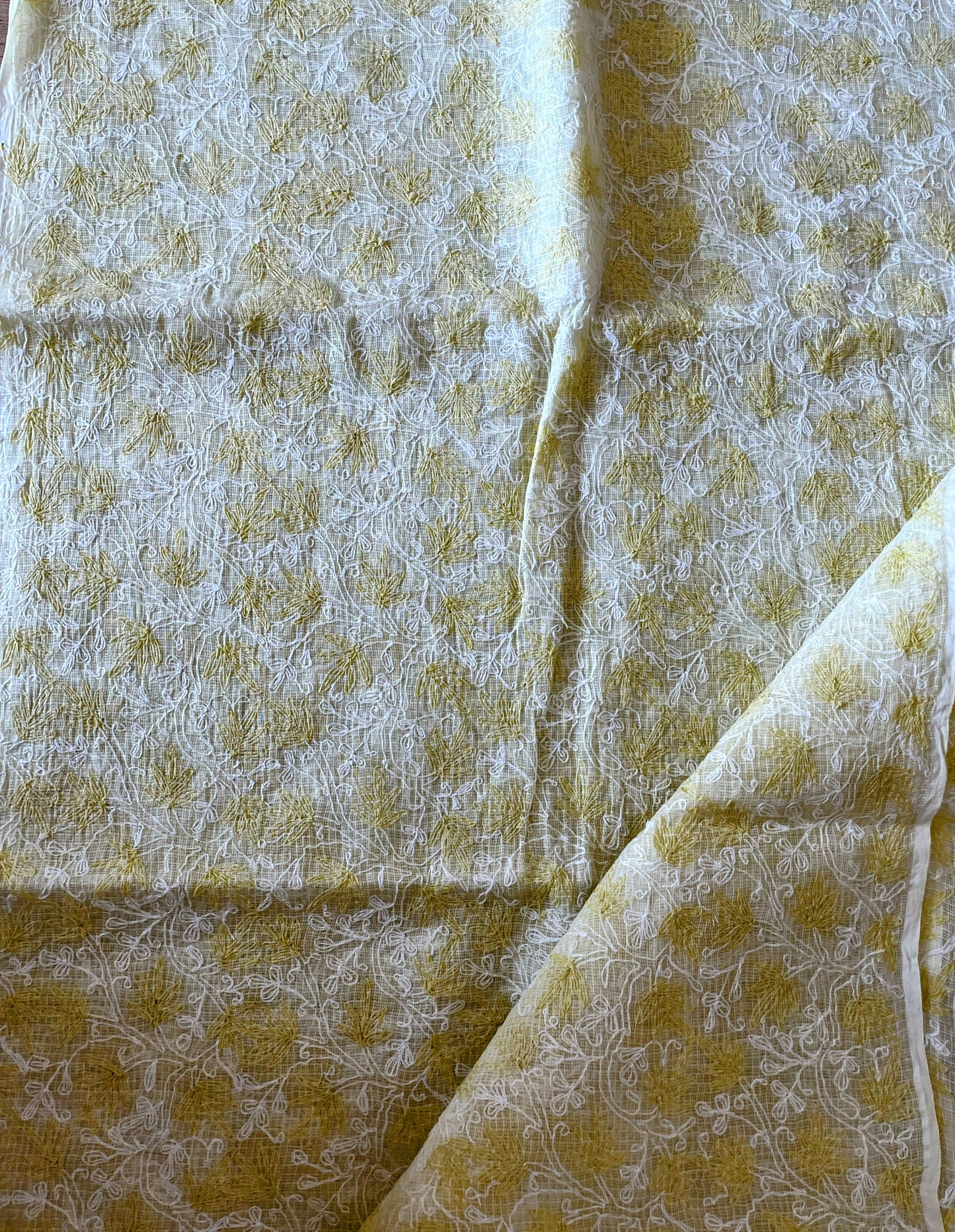 All over Tepchi Chikankari Saree on Kota
