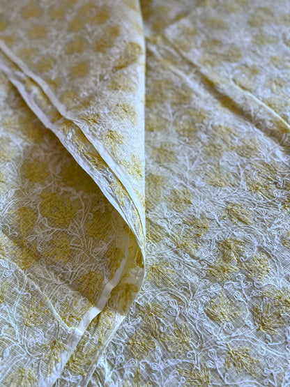 All over Tepchi Chikankari Saree on Kota