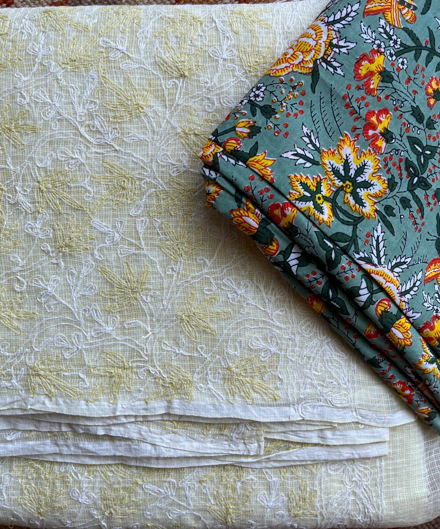 All over Tepchi Chikankari Saree on Kota