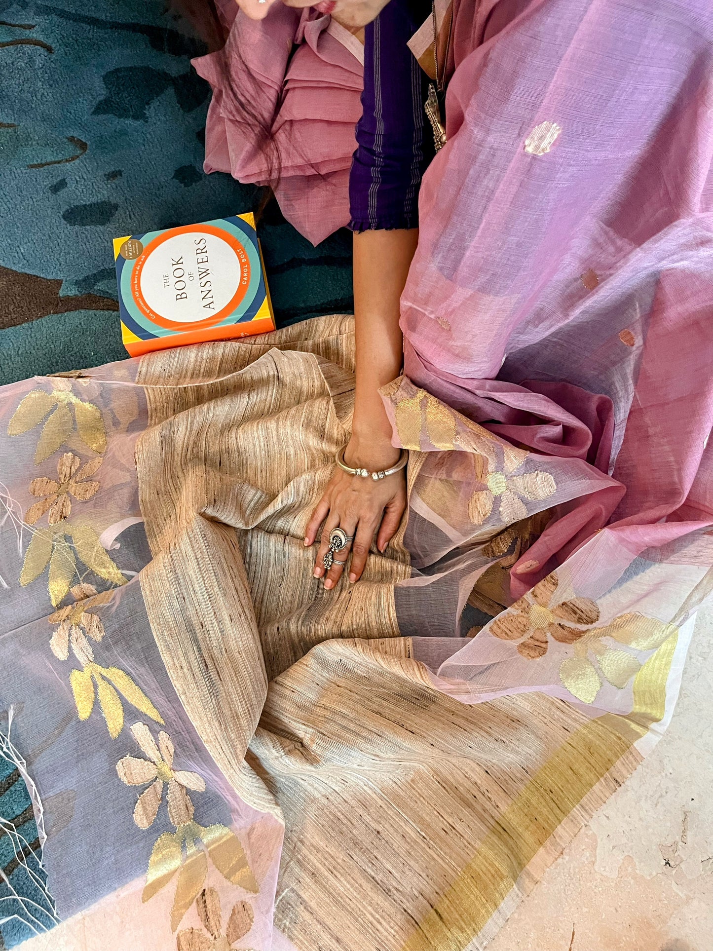 Lavender Hues Jute Silk Jamdani Saree