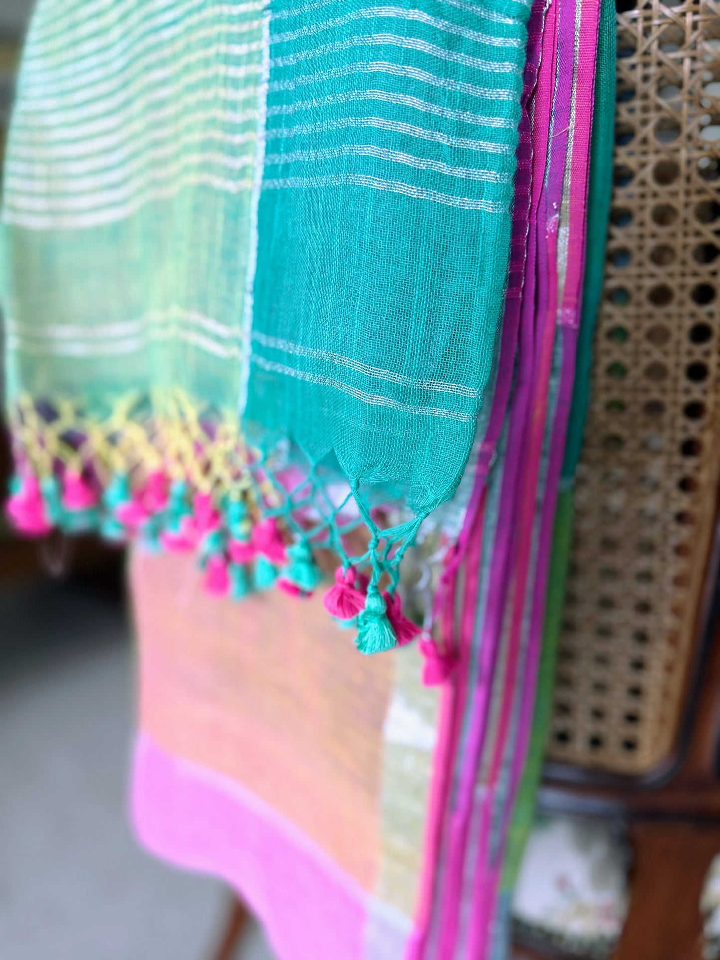 Summer Sorbet Linen Check Saree