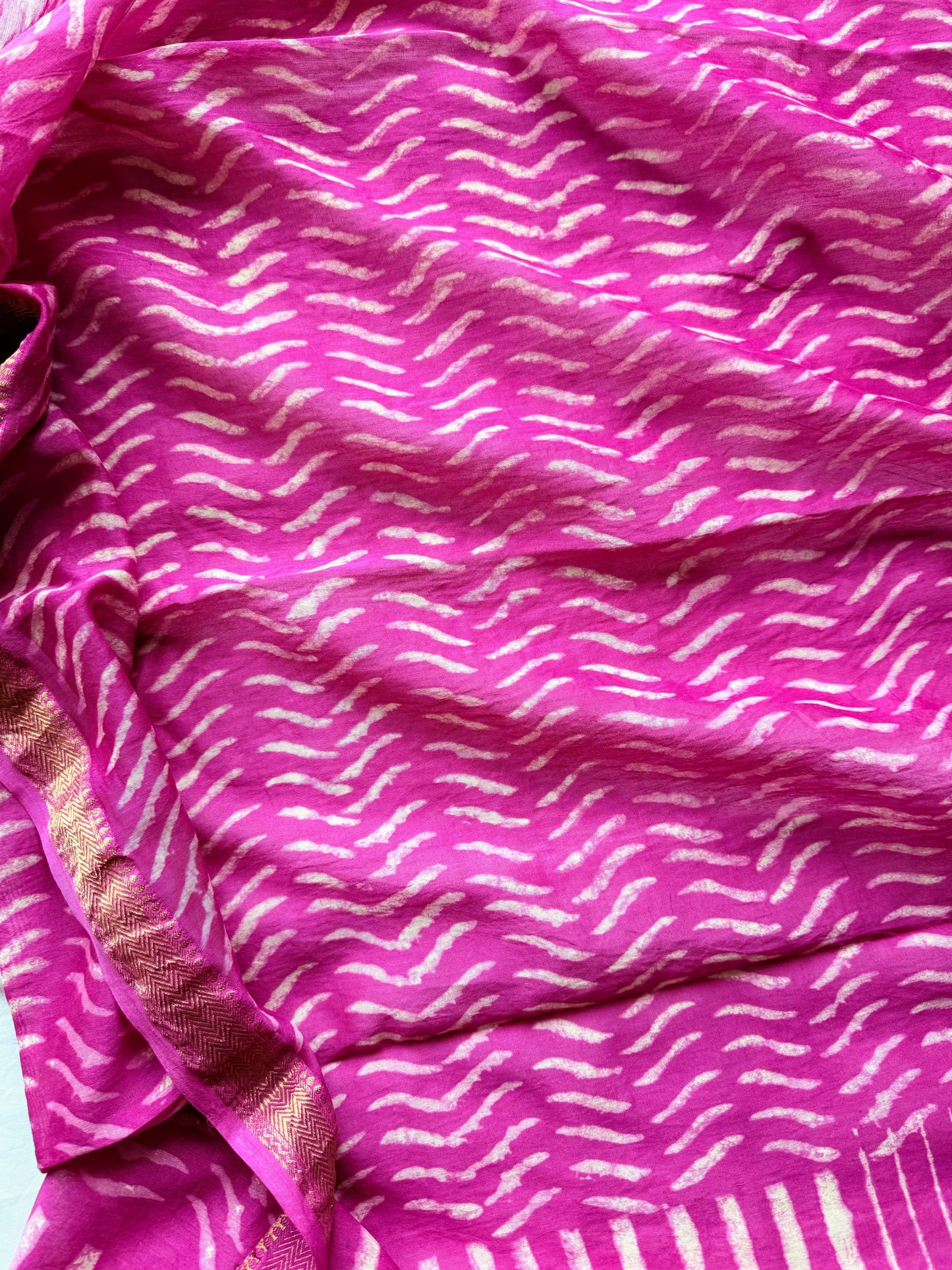 Festive Pink Shibori Cotton Silk Saree