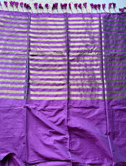 Plum Purple Khadi Cotton Saree