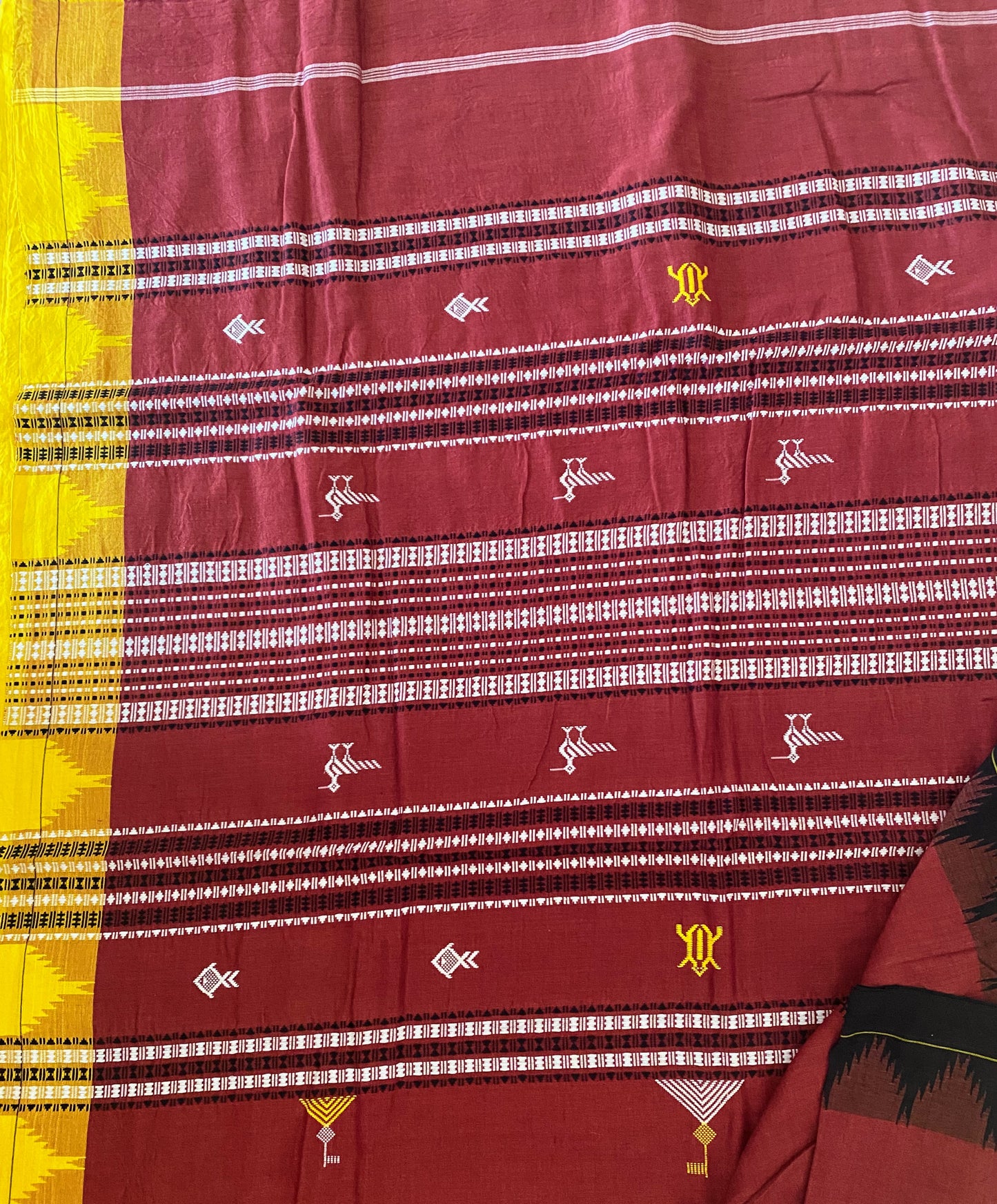 Red Kotpad Saree with Ganga Jamuna Borders