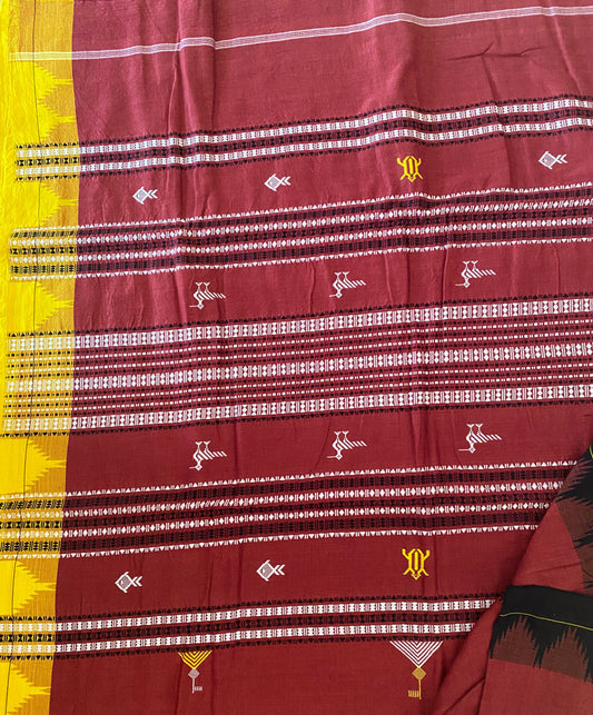 Red Kotpad Saree with Ganga Jamuna Borders