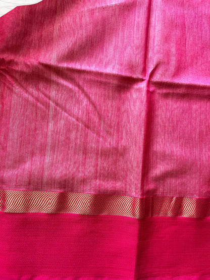 White Maheshwari Saree with Ganga Jamuna Resham Borders